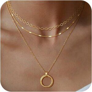 Christmas gift gold Style 14 plated layered necklaces women dainty choker set